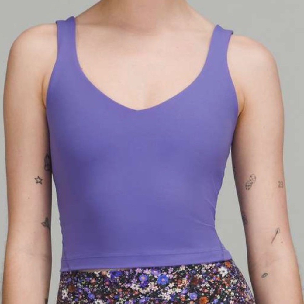 Indigo Lulu Align Tank! Tiny stain as seen in second picture! Worn Once!💜